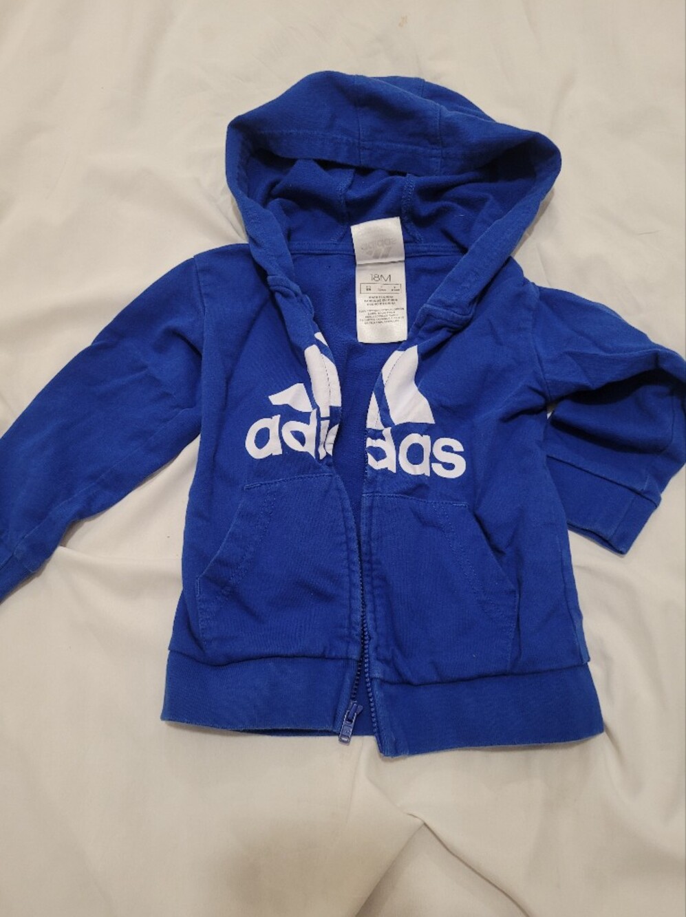 Adidas Kids Blue Logo Zip Hoodie